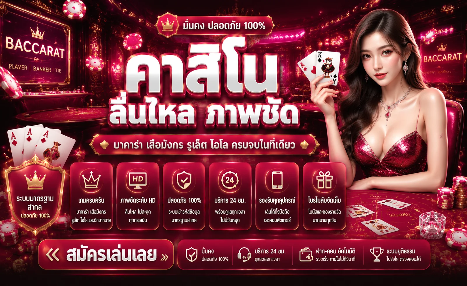 คาสิโนออนไลน์ luckygames889 บาคาร่าสดถ่ายทอดสด 24 ชั่วโมง